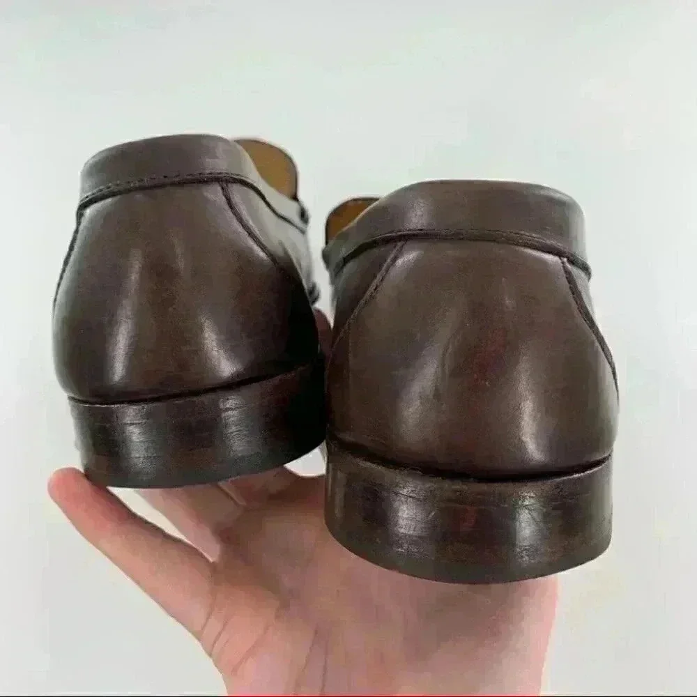 Allen Edmonds Campbell mens loafers size 9.5 D brown leather slip on